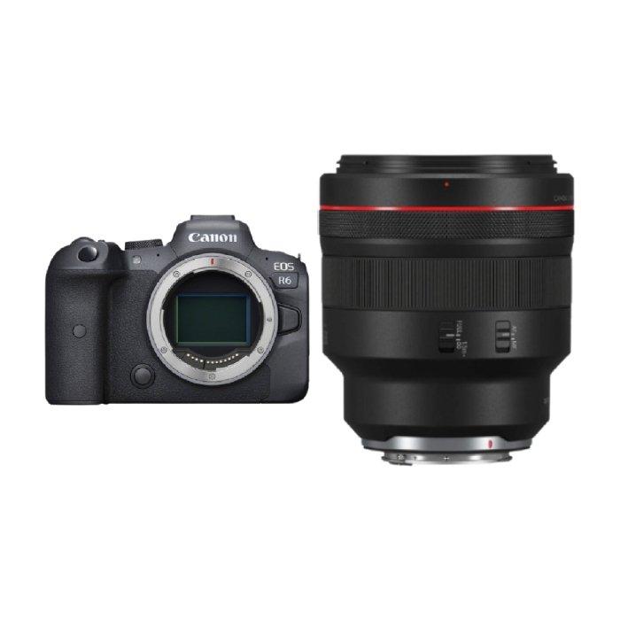 

Canon eos r6 mirrorless camera + rf 85mm f/1. 2l usm ds lens