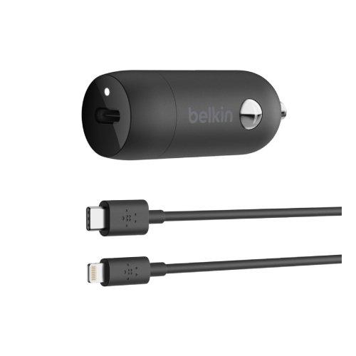 

Belkin type-c to lighting pd cable + 20w car charger - iphone 12 - black