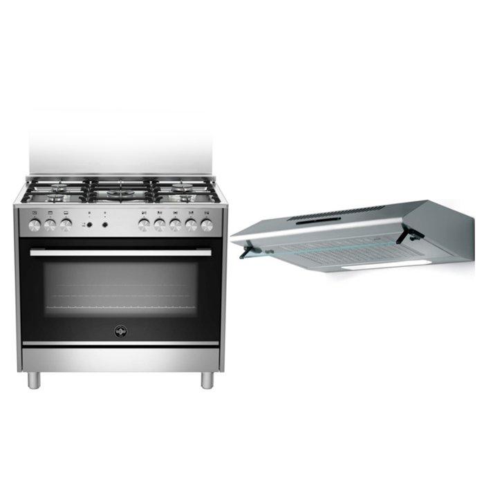 

Lagermania 90x60 cm 5-burner floor standing gas cooker (tus95c81cx) + lagermania 90cm u...