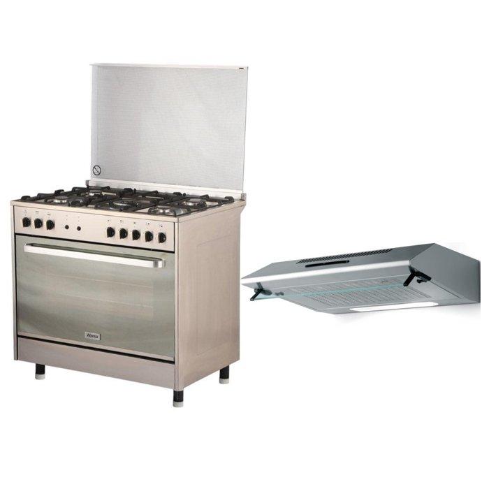 

Wansa 90x60cm gas cooker (wci9502124xa) – stainless steel + lagermania 90cm undercabine...