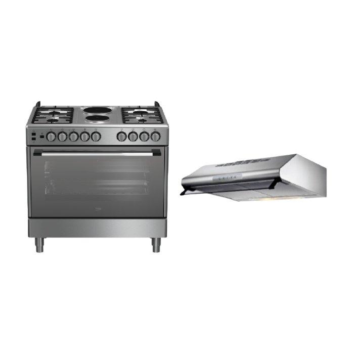 

Beko 90x60cm cooking range 2 hotplate 4 gas burners (gg 12120 fx) - stainless steel + l...