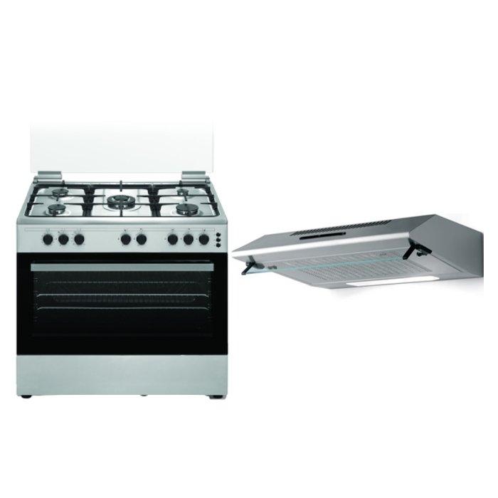 

Wansa 90x60cm 5 burners free standing gas cooker (wct9502124x) – stainless steel + lage...