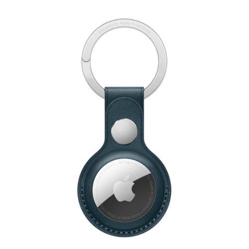

Apple airtag leather key ring - blue