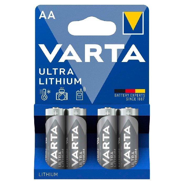 

Varta ultra lithium aa blister 4 pieces battery