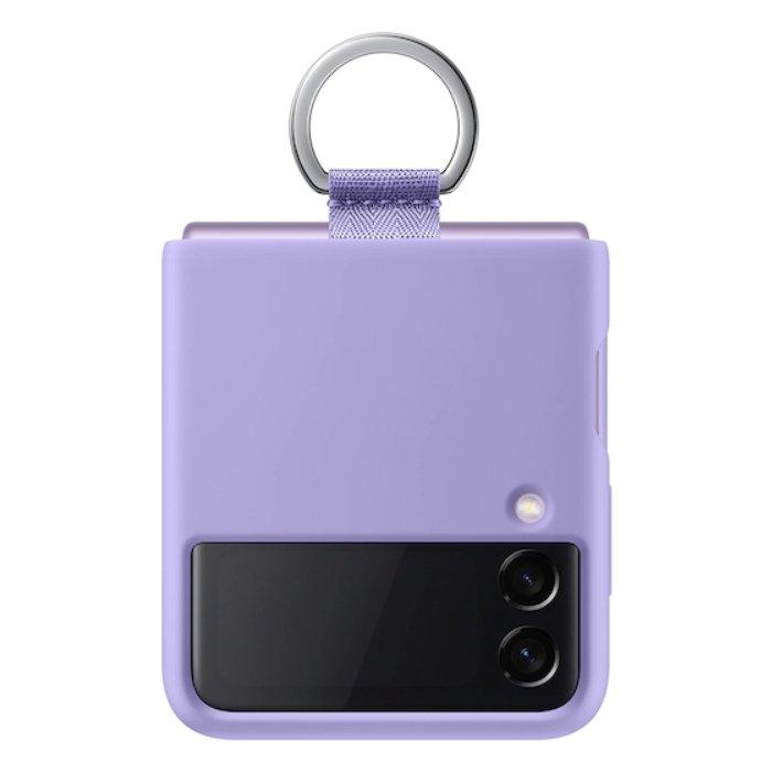 

Samsung galaxy z flip 3 5g silicone phone case with ring - violet