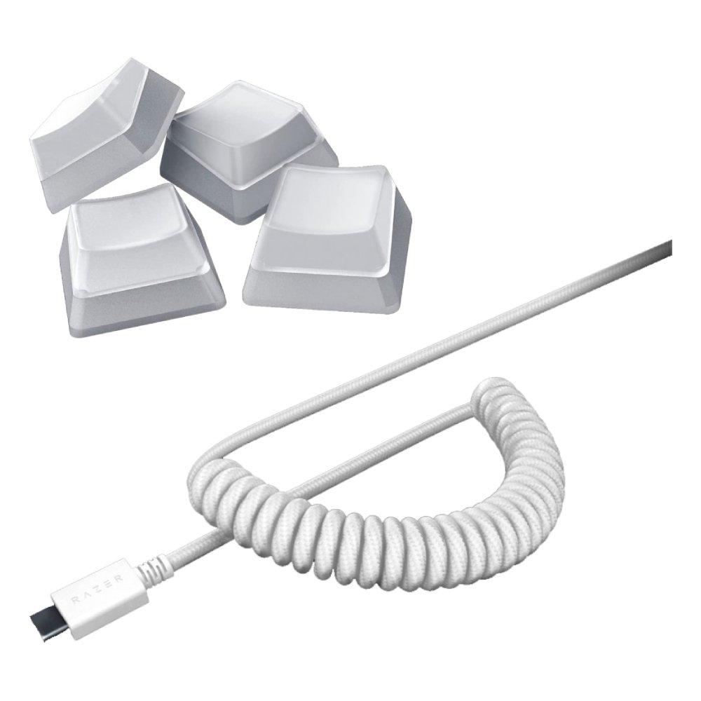 

Razer pbt keycap + coiled cable upgrade set - white