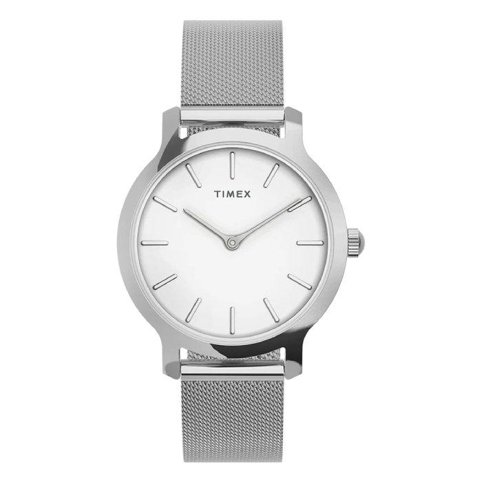 

Timex transcend watch for women, analog, 31mm, stainless steel mesh, tw2u86700 – silver