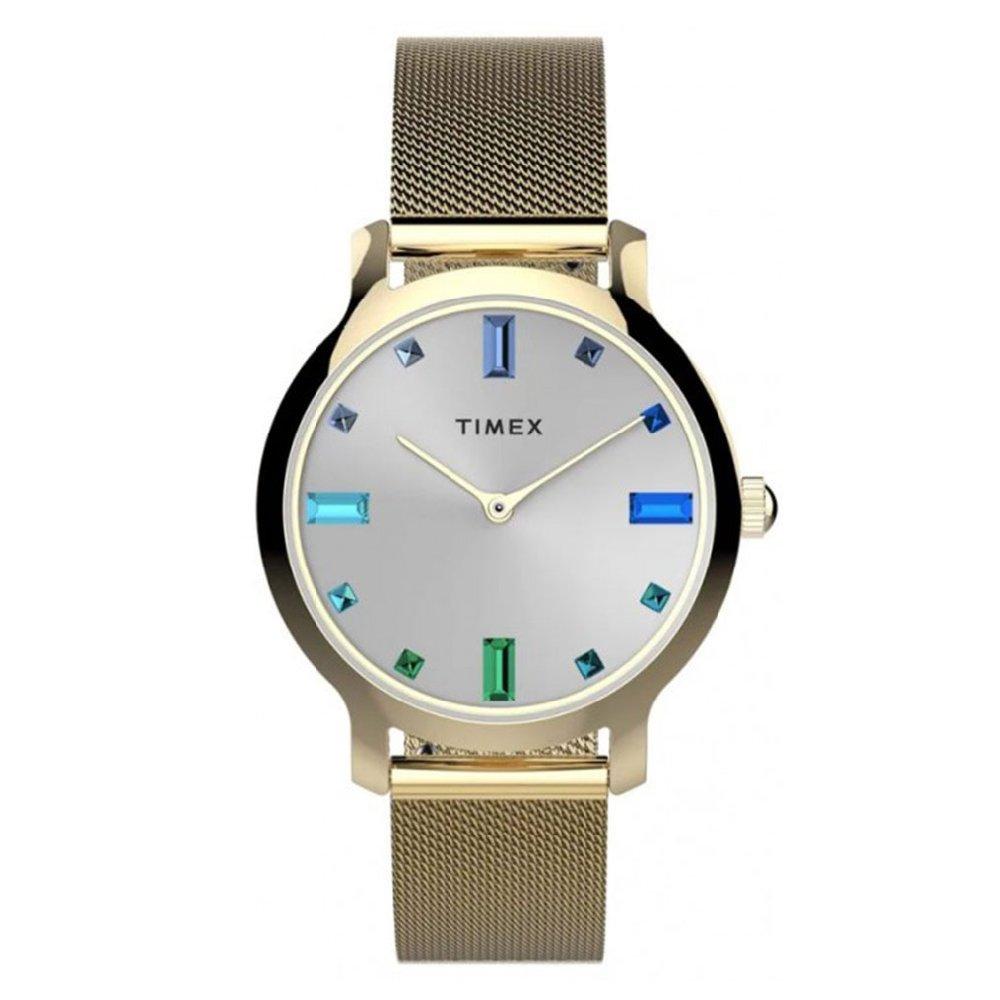 

Timex transcend watch for women, analog, 31mm, stainless steel strap, tw2v42600 - gold