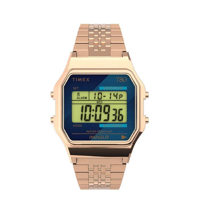 

Timex 80 watch for men, digital, 34mm, stainless steel strap, tw2v19600 – rose gold