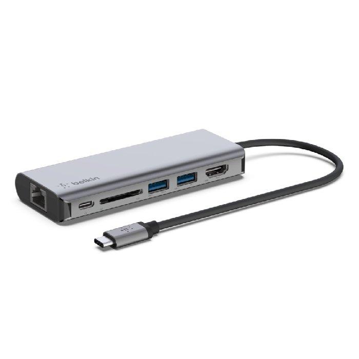 

Belkin usb-c 6 in1 multiport adapter - silver