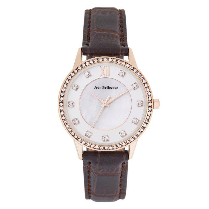 

Jean bellecour 33mm ladies casual analog leather watch - redk4