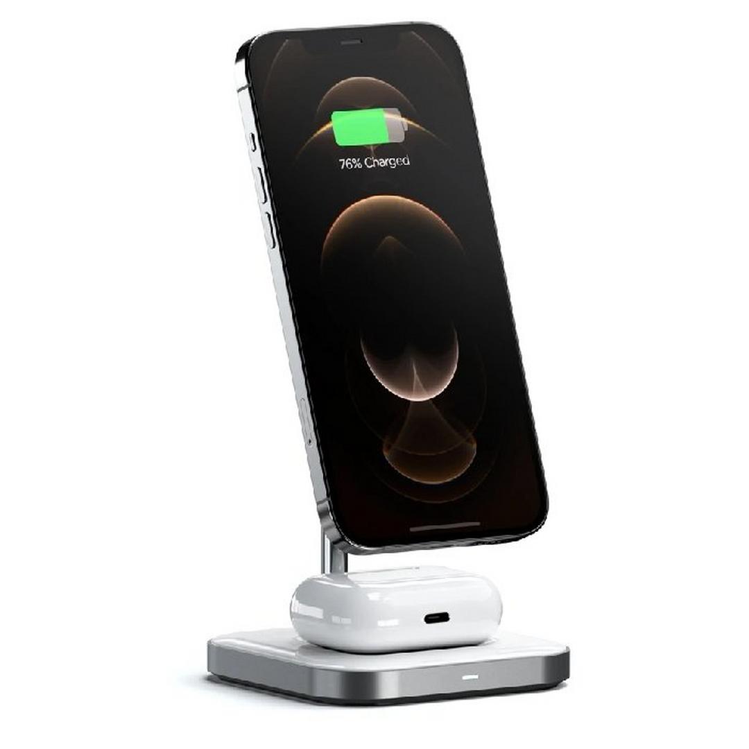 Satechi Magnetic 2in1 Wireless Charger Stand for iPhone and Airpods - Space Grey