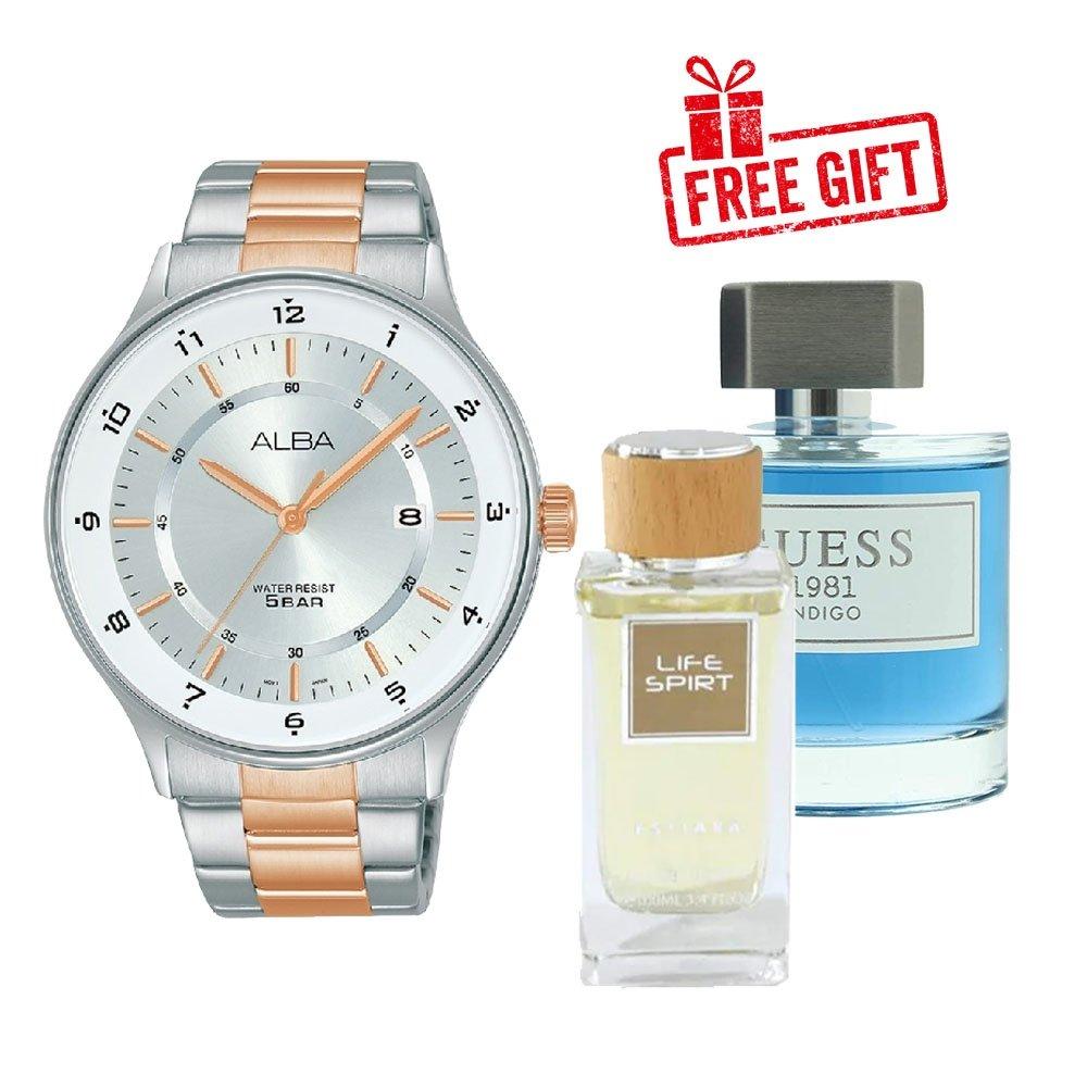 

Alba gent's 43mm prestige analog watch - as9m05x1 + 1981 indigo by guess for men eau de...