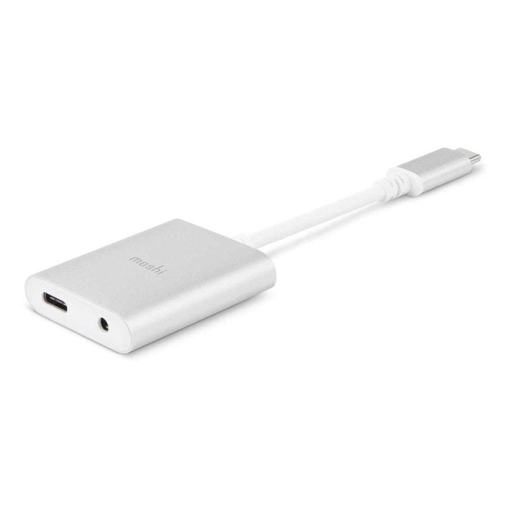 

Moshi usb-c to 3. 5mm jack adapter with charging port - silver