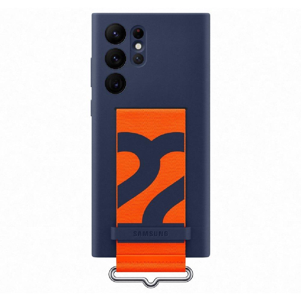 

Samsung s22 ultra rainbow silicone cover with strap - navy