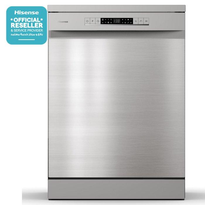 

Hisense 15 place dishwasher free standing, 8 programs, hs623e90x – silver