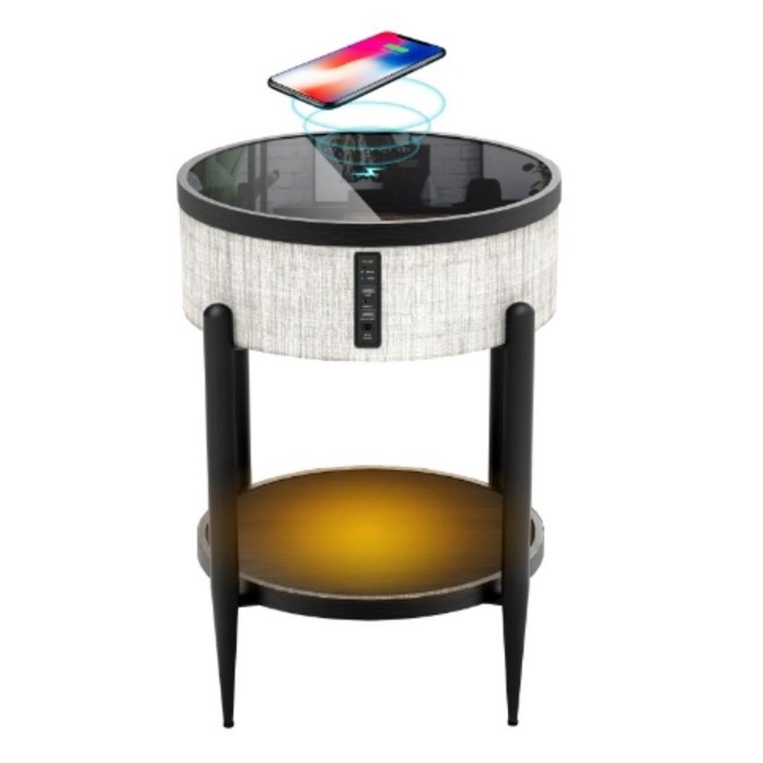 Wansa Round Table with Bluetooth Speaker & Wireless Charging (ATC609L)