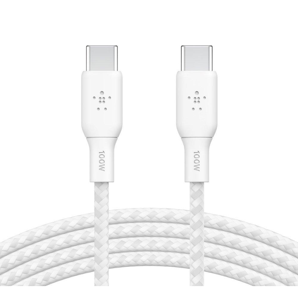 

Belkin 100w braided usb-c to c 3m cable - white