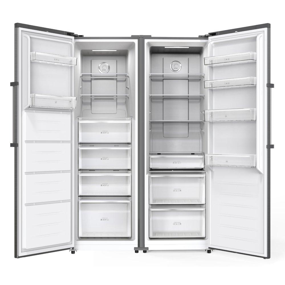 

Wansa upright freezer 11 cft + single door refrigerator 13. 7 cft