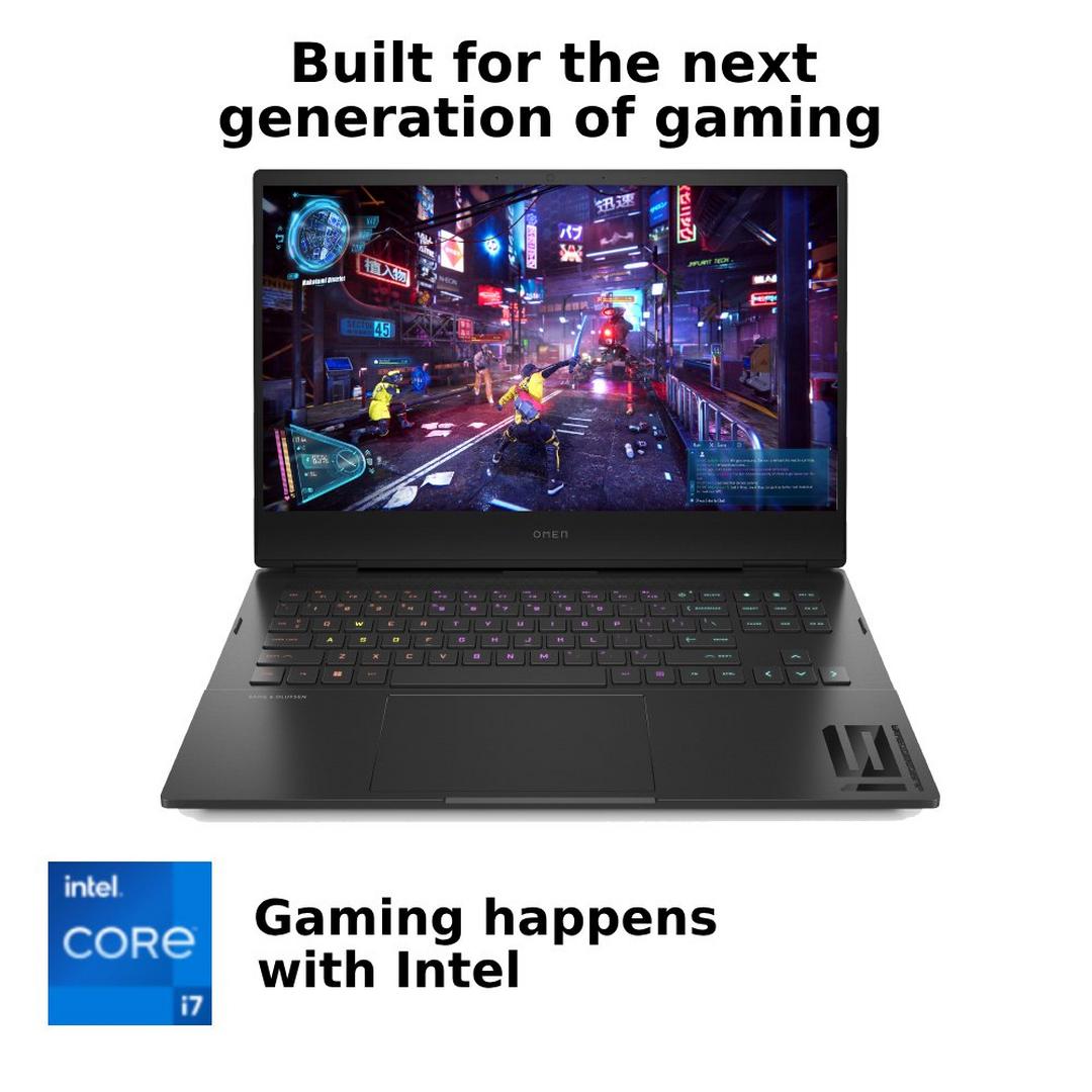 HP Omen Gaming Laptop, Intel Core i7, 32GB RAM, 1TB SSD, 16-inch, NVIDIA GeForce RTX 3070, Windows 11 Home, 16-K0006NE - Black