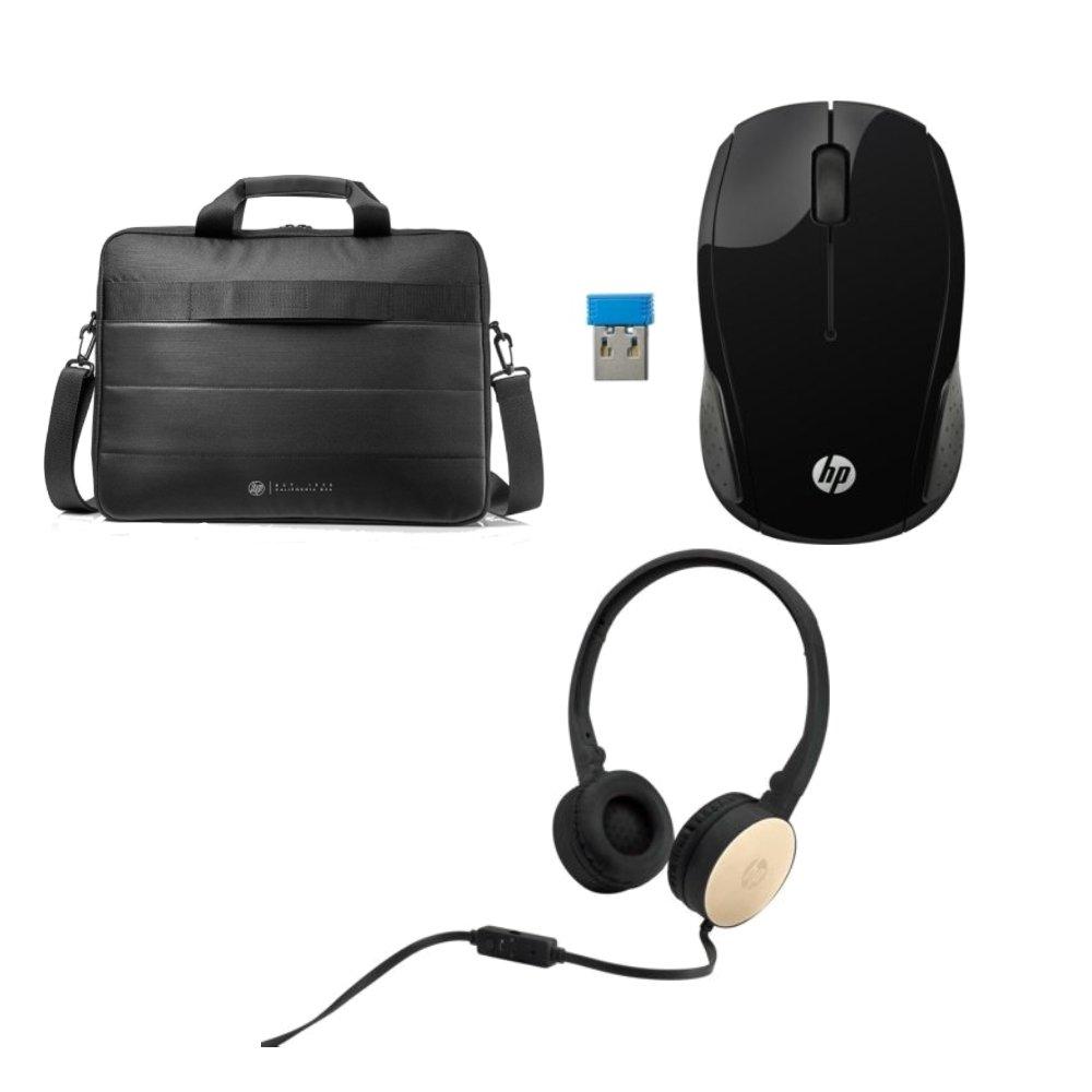 

Hp classic briefcase for laptop 15. 6 inch + wireless mouse 200 + stereo headset h2800