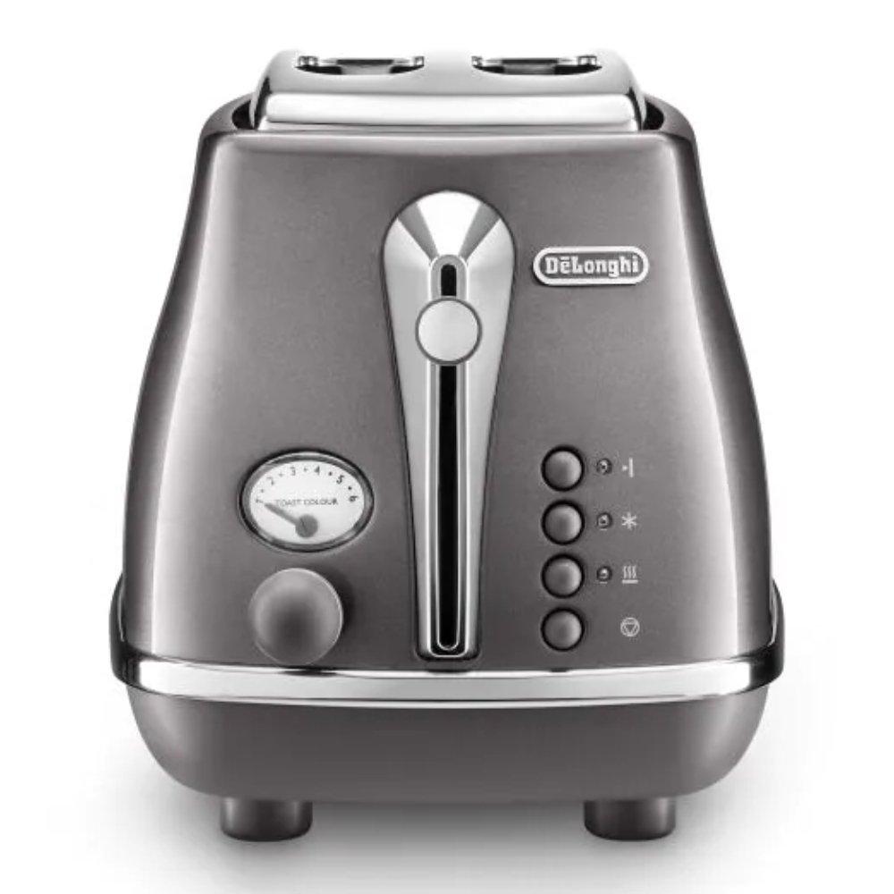 

De'longhi icona metallics toaster 2 slots grey