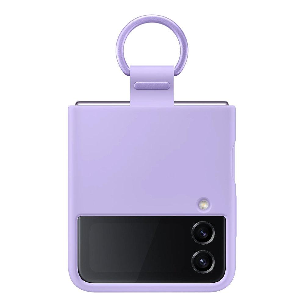 

Galaxy z flip4 silicone cover with ring - lavender