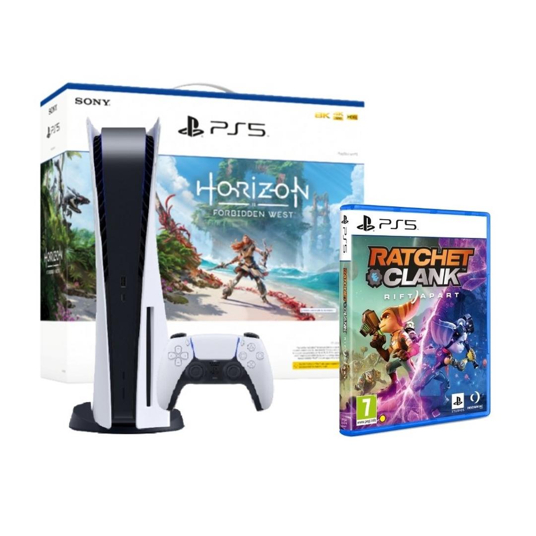 Sony PlayStation 5 Console + Horizon Forbidden West Voucher Bundle + Ratchet & Clank: Rift Apart