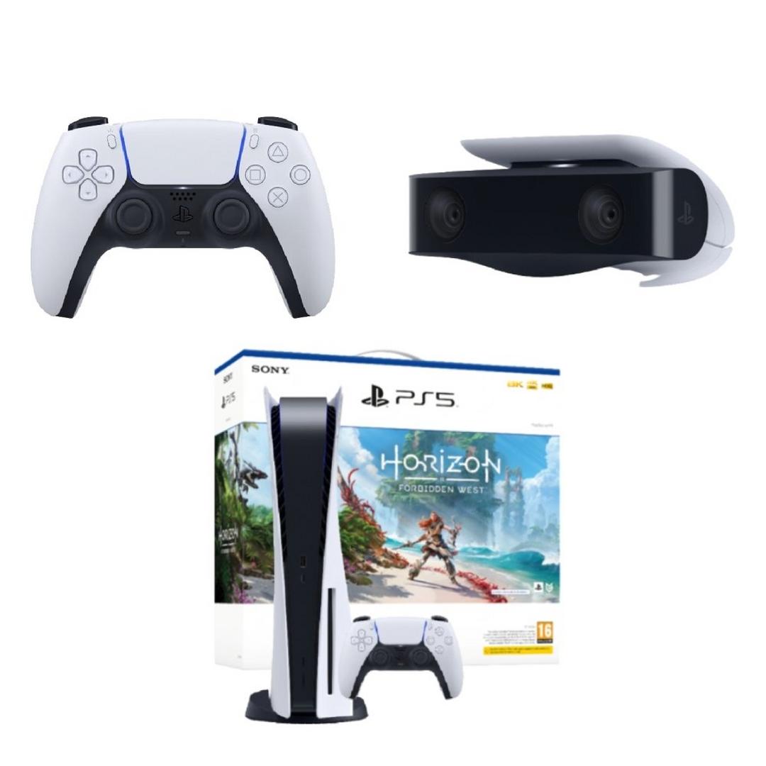 Sony PlayStation 5 Console + Horizon Forbidden West Voucher Bundle + PS5 Camera + PS5 Controller