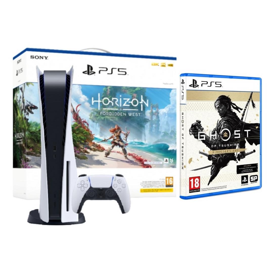 Sony PlayStation 5 Console + Horizon Forbidden West Voucher + Ghost of Tsushima Director's Cut