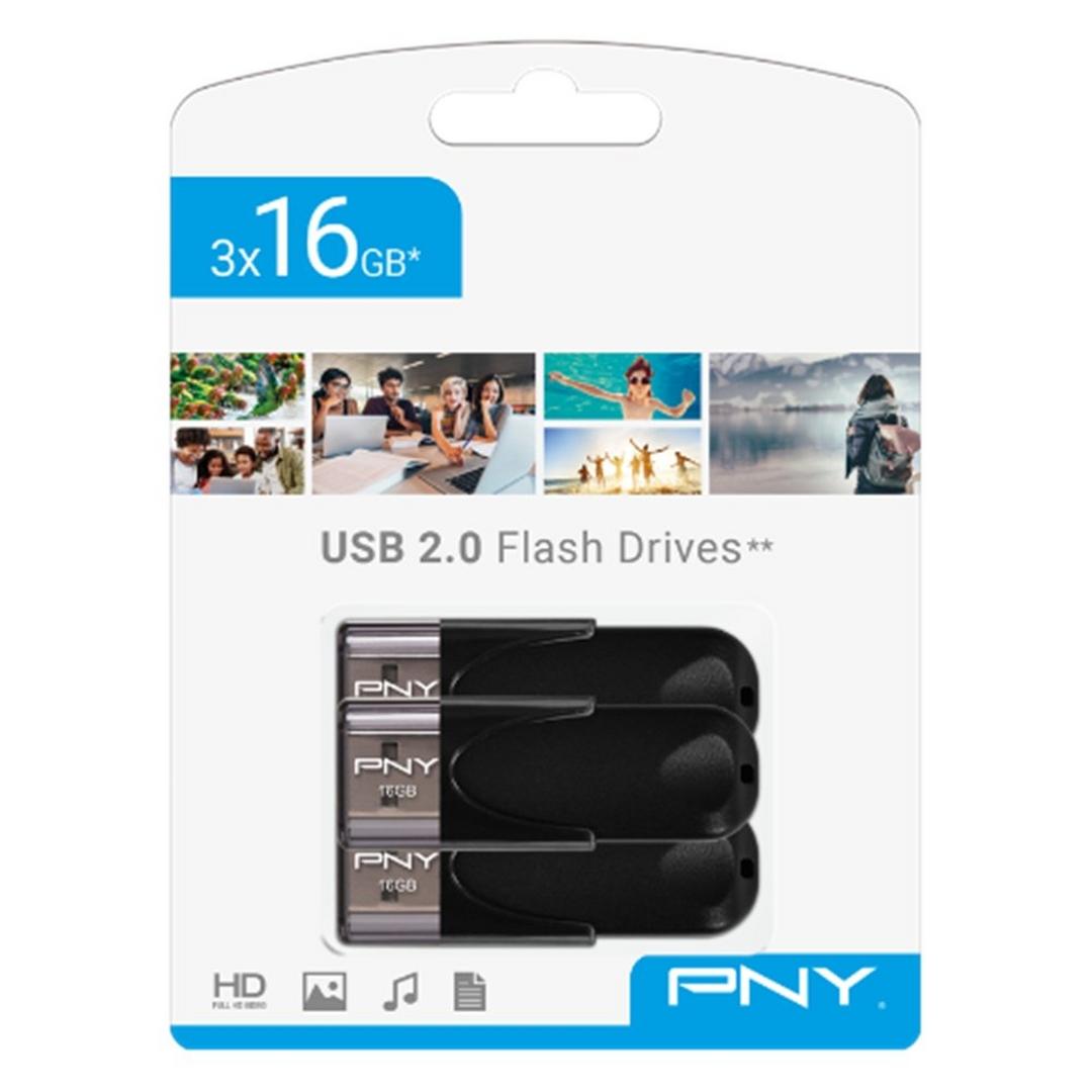 PNY 16GB Attaché 4 USB 2.0 Flash Drive 3 Pack