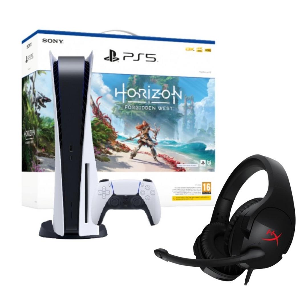 Sony PlayStation 5 Console + Horizon Forbidden West Voucher + HyperX Cloud Stinger Wired Gaming Headset w/Mic - Black