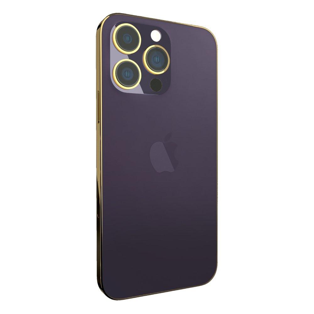 

Givori iphone 14 pro 256gb phone - gold plated frame - purple
