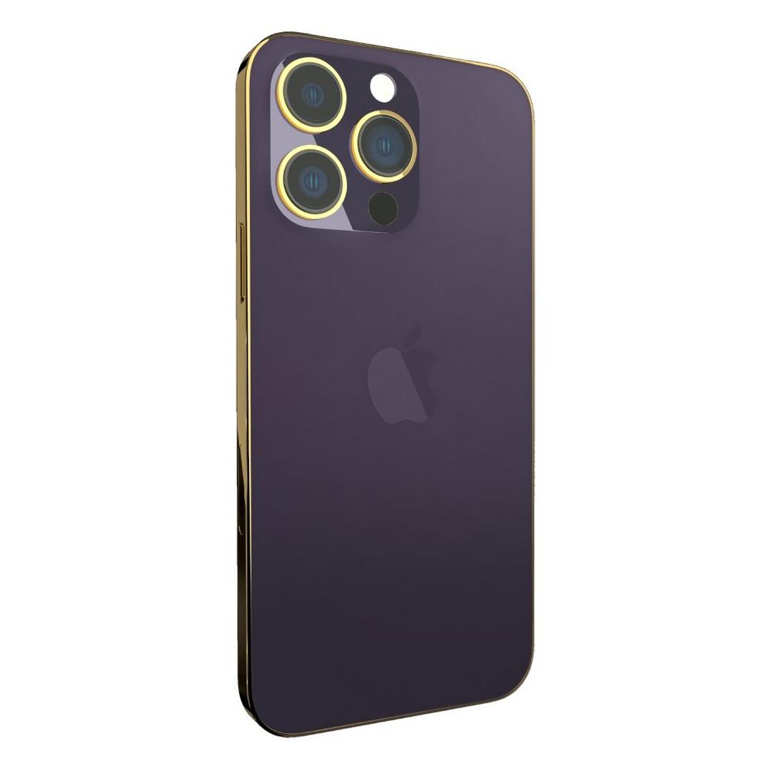 Givori iPhone 14 Pro 256GB Phone - Gold Plated Frame - Purple