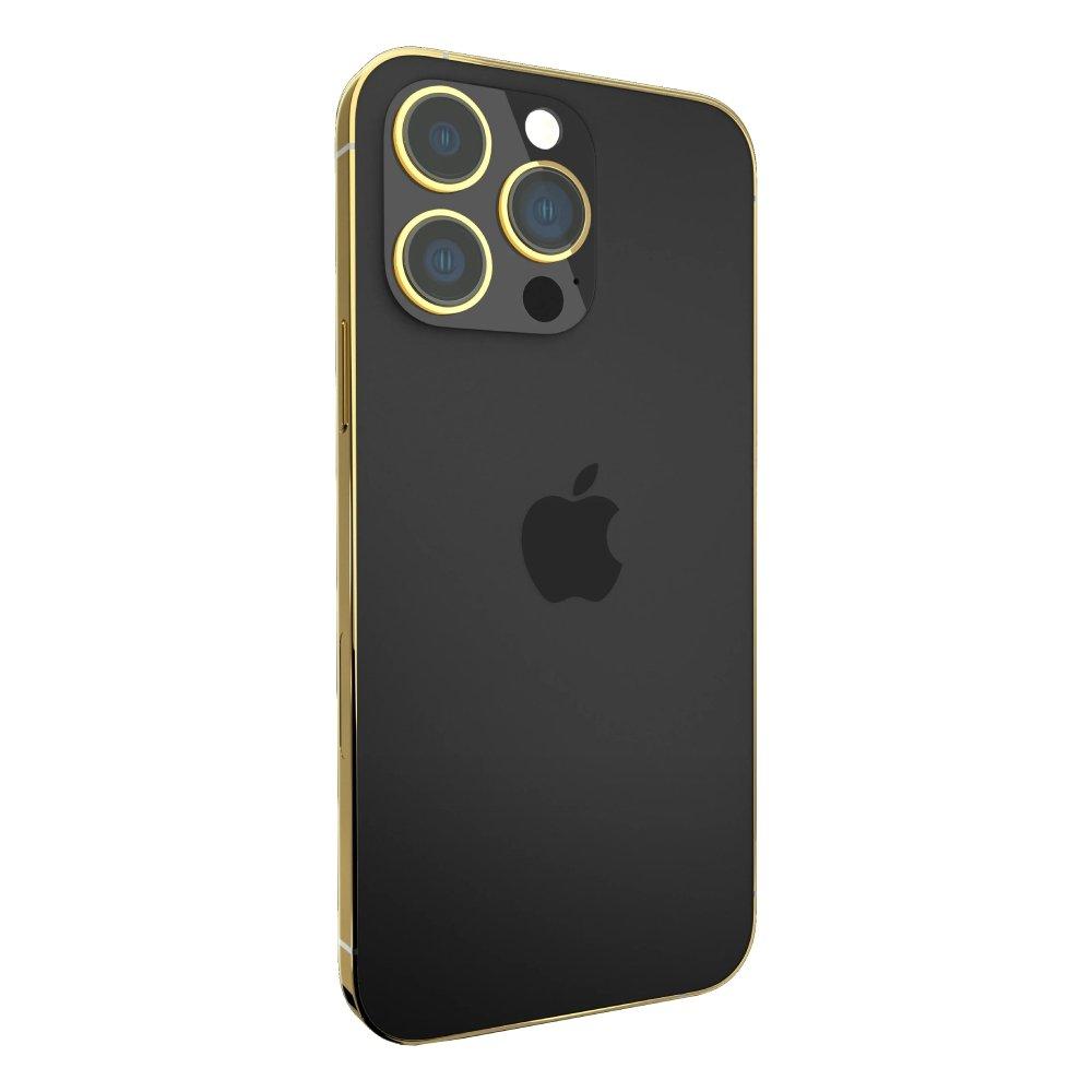

Givori iphone 14 pro 256gb phone - gold plated frame - black