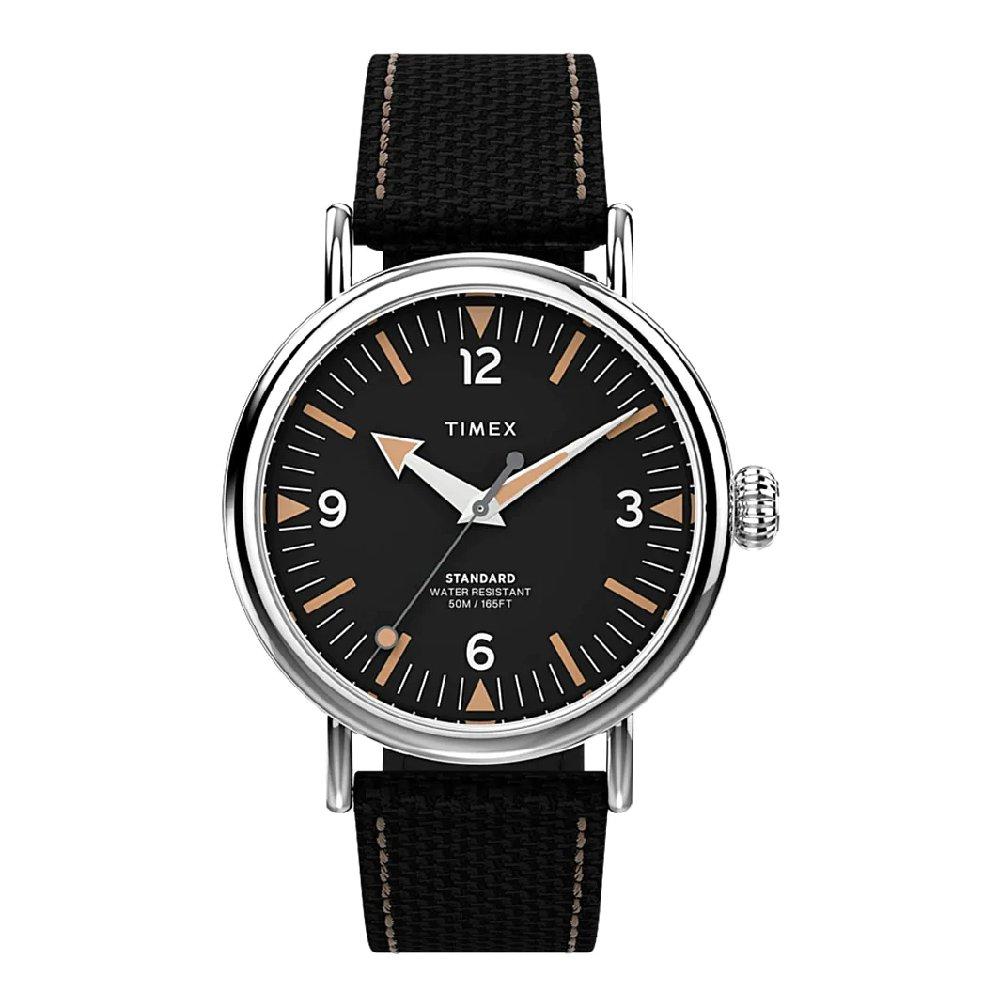 

Timex essential watch for men, analog, 40mm, fabric band, tw2v44000 - black