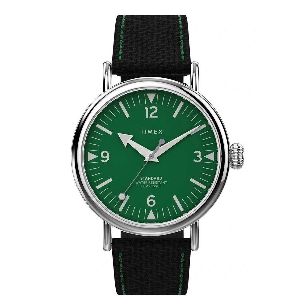 

Timex standard 3-hand men's watch, analog, 40mm, fabric strap, tw2v44200 - black