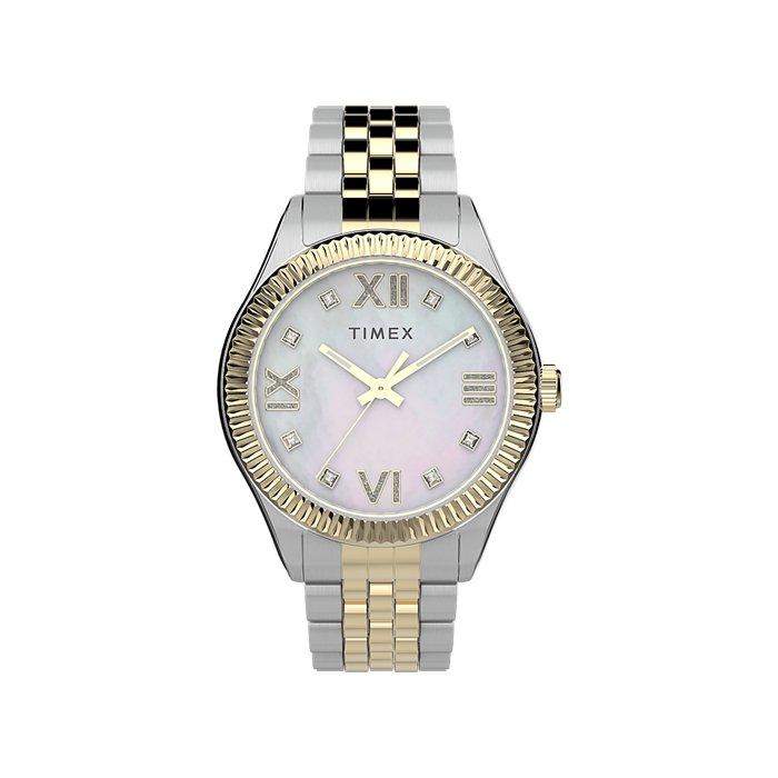 

Timex legacy watch for women, analog 34mm, stainless steel strap, tw2v45600 – gold/silver