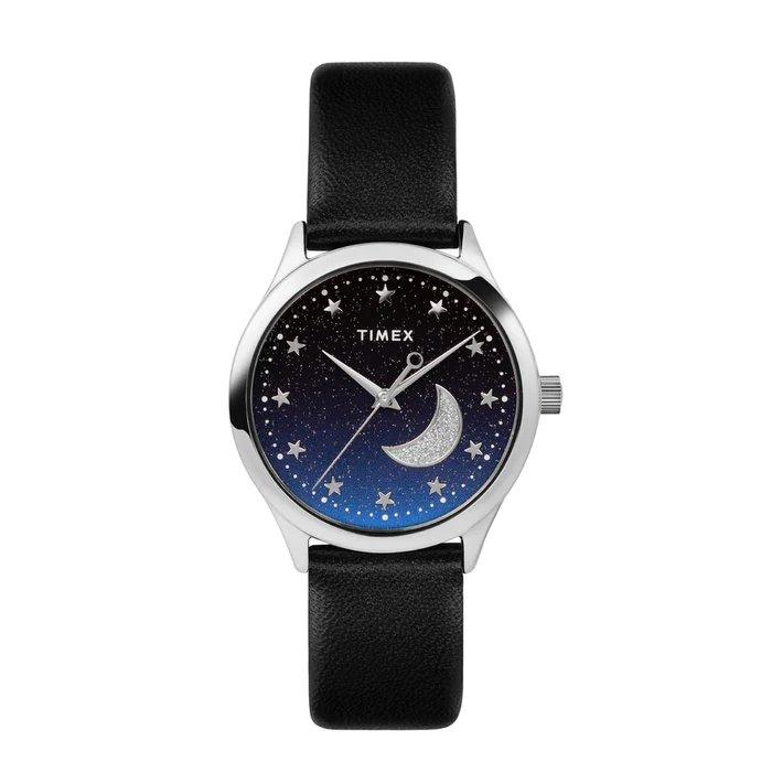 

Timex celestial watch women's watch, analog, 32mm , leather strap, tw2v49200 - black