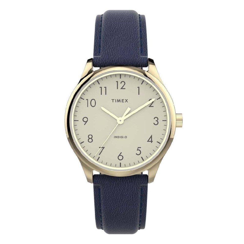 

Timex modern easy reader women's watch, analog, 32mm , leather strap, tw2v36200 -navy blue