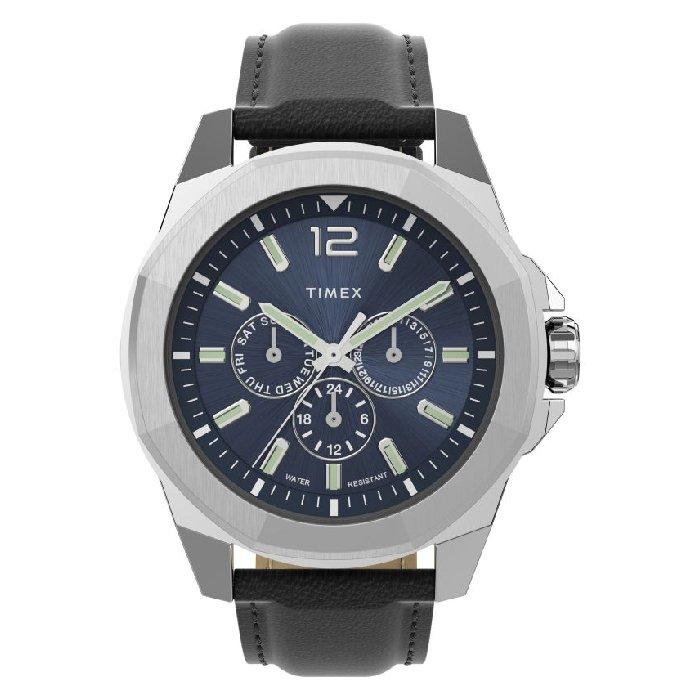 

Timex city watch for men, analog, 44mm, leather band, tw2v43200 - balck