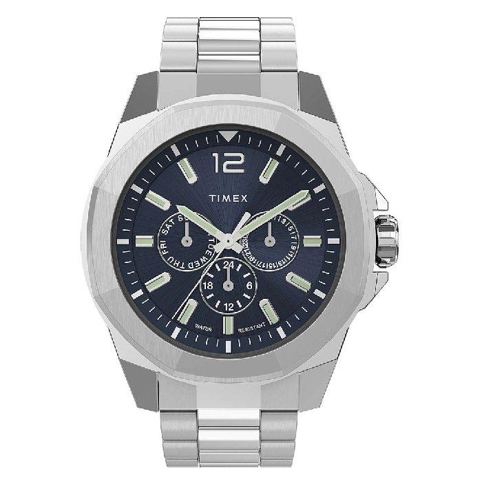 

Timex city watch for men, analog, 44mm, stainless steel band, tw2v43300 - silver