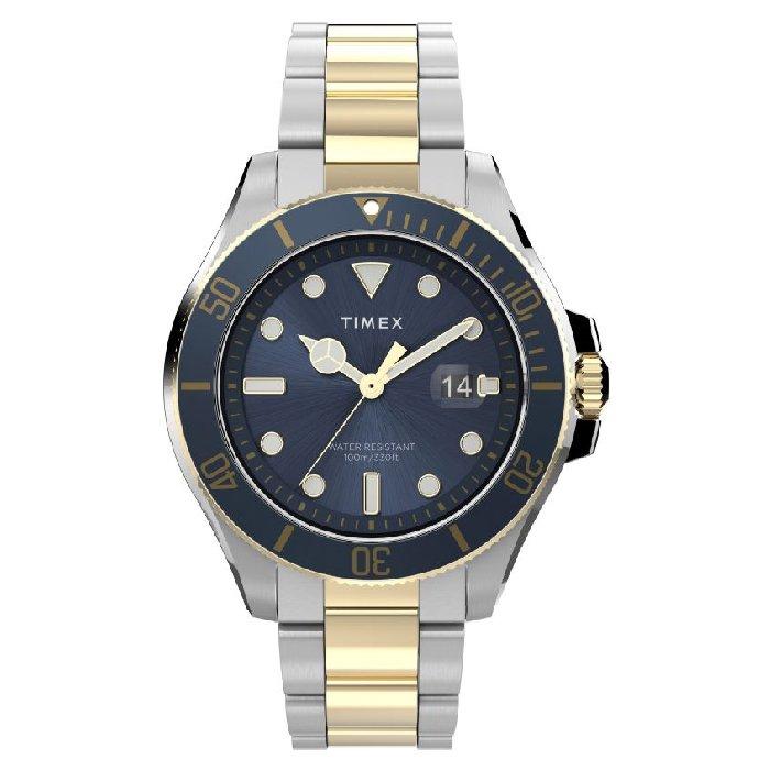 

Timex city watch for men, analog, 43 mm, stainless steel band, tw2v42000 - silver and gold