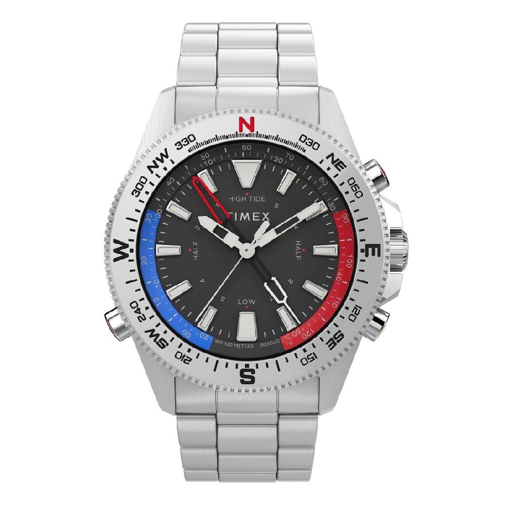 

Timex outdoor watch for men, analog, 43mm, stainless steel strap, tw2v41800 - silver