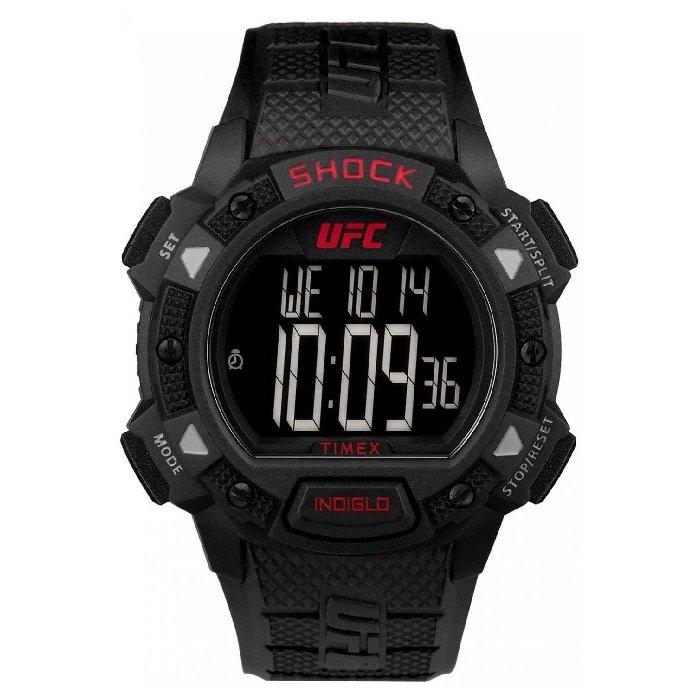 

Timex ufc watch for men, digital, 45 mm, resin band, tw4b27400- black
