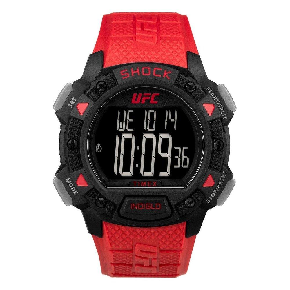 

Timex ufc watch for men, digital, 45 mm, resin band, tw4b27600- red