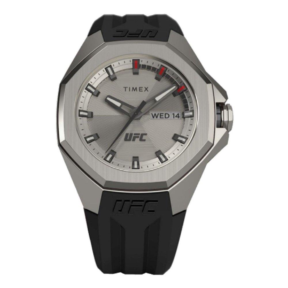 

Timex ufc pro watch for men, analog, 44 mm, silicone band, tw2v57200- black