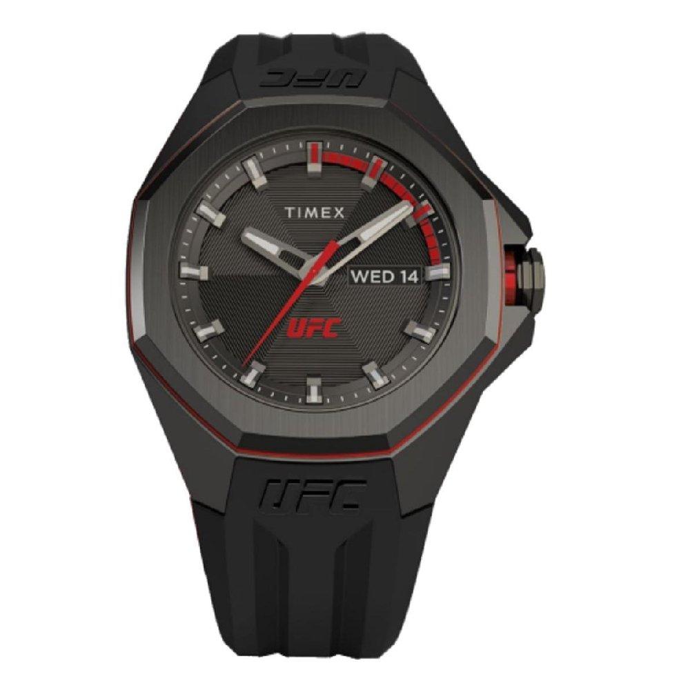 

Timex ufc pro watch for men, analog, 44 mm, silicone band, tw2v57300- black