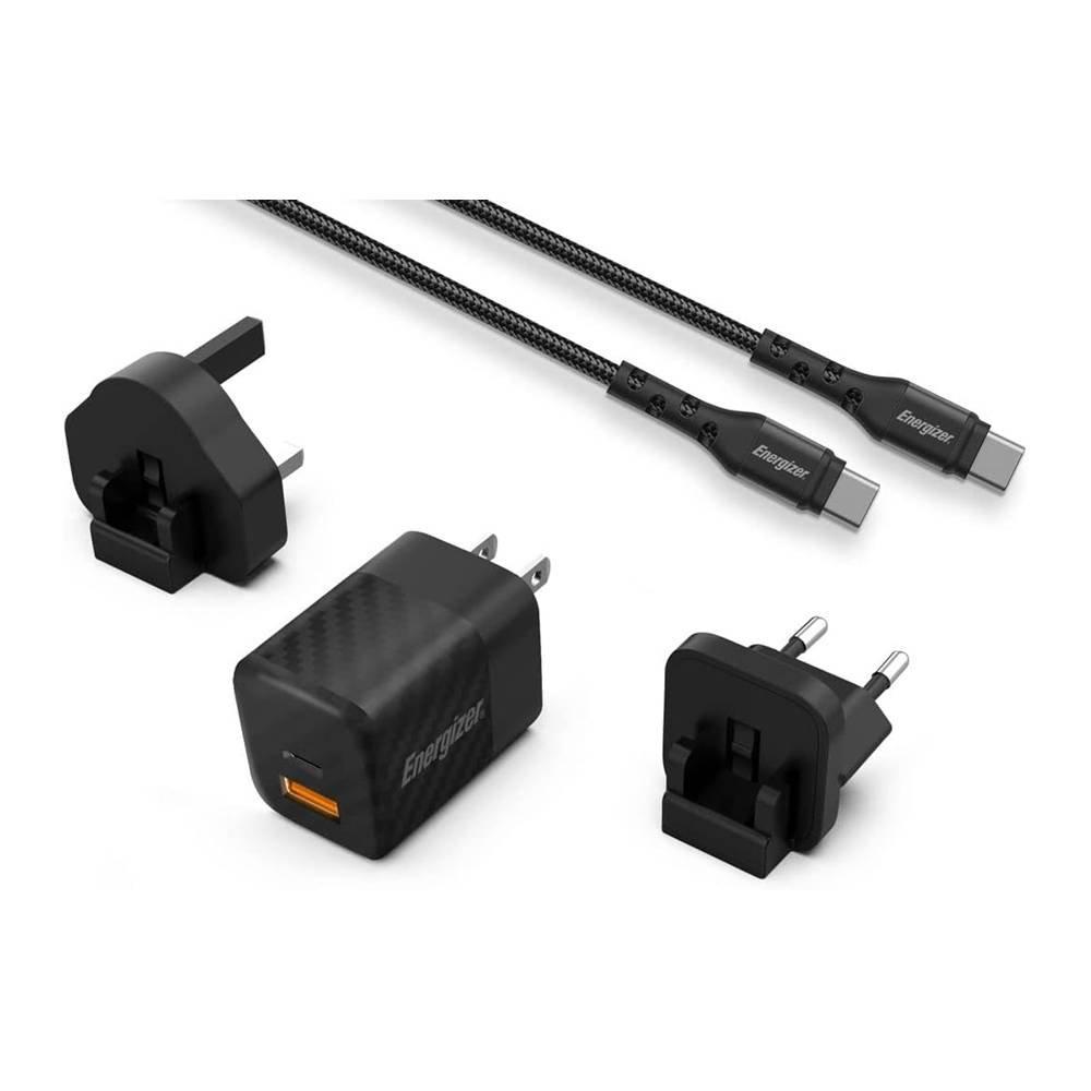 

Energizer wall charger 38w multi plug + usb type-c cable, a38qmuc - black