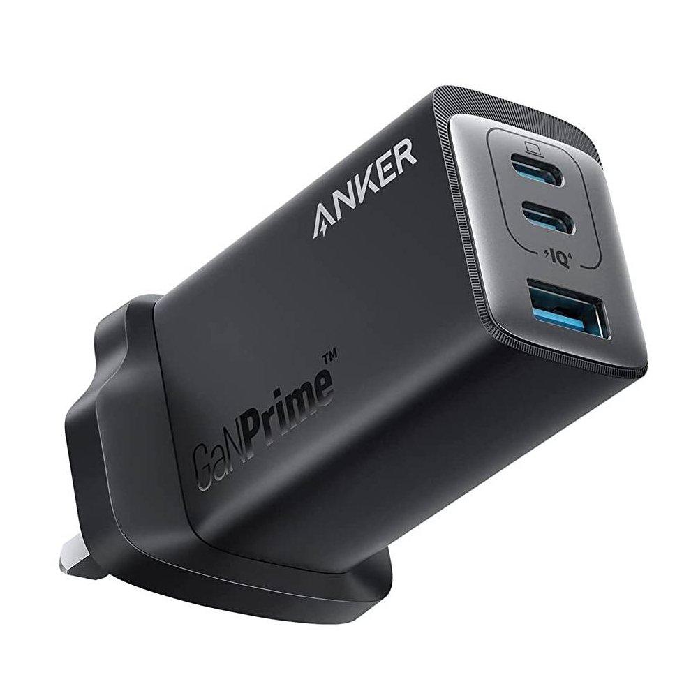 

Anker 737 charger (ganprime 120w) with usb-c to usb-c cable, 3 ports, a2148211 -black